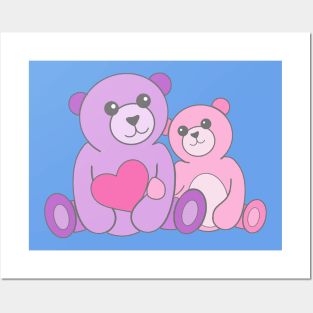 Mom and Baby, Best Friends Teddy Bears Posters and Art